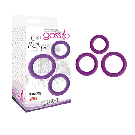 Curve Novelties Gossip Love Ring Trio - Violet