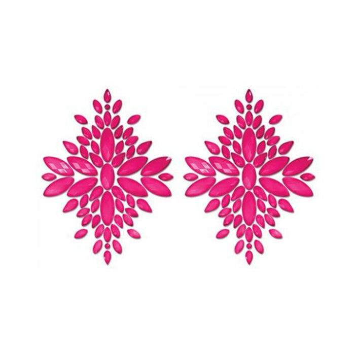 Fantasy Lingerie Glow-in-the-dark Crystal 1 Pair Jeweled Pasties Neon Pink O/s