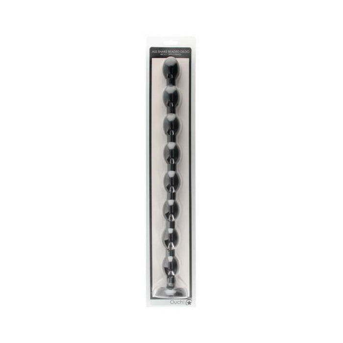 Ouch! Ass Snake Beaded Dildo 19.5 In. Black
