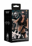 Ouch! Skulls & Bones Large Eye Mask With Skulls and Spikes Black