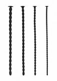 Shots Ouch Advanced Urethral Sounding Silicone Spiral Plug Set - Black