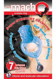 The Macho Ecstacy Ring 7 Speed Vibrating Cockring Blue