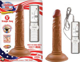 Real Skin Latin American Mini Whoppers Vibrating Dong Brown 5 Inches
