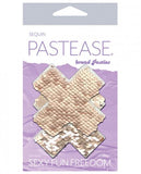 Pastease Color Changing Flip Sequins Cross Rose Gold Pasties O/S