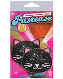 Kitty Black Glitter Cat Pasties O/S