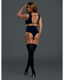 Cross Vest Teddy Bodystocking Black O/S