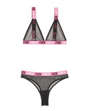 Vibes F*ck Cancer Bralette & Cheeky Panty Black L/XL