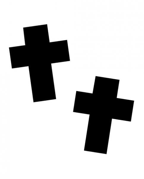 Neva Nude Dom Squad Wet Vinyl Crucifix Pasties - Black O/s