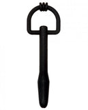 Silicone Cum Thru D-Ring Penis Plug Black