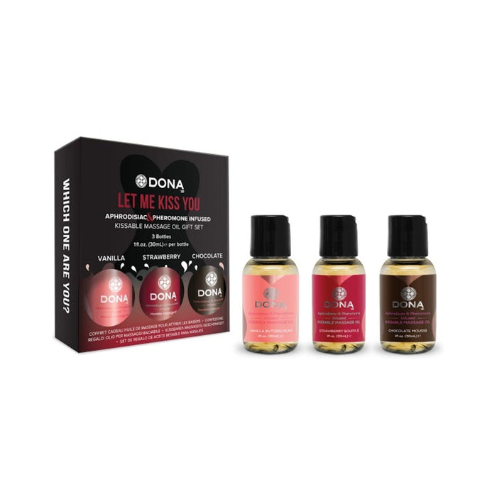 Dona Let Me Kiss You Massage Gift Set (flavored Massage Oil Trio 3 X 1oz)