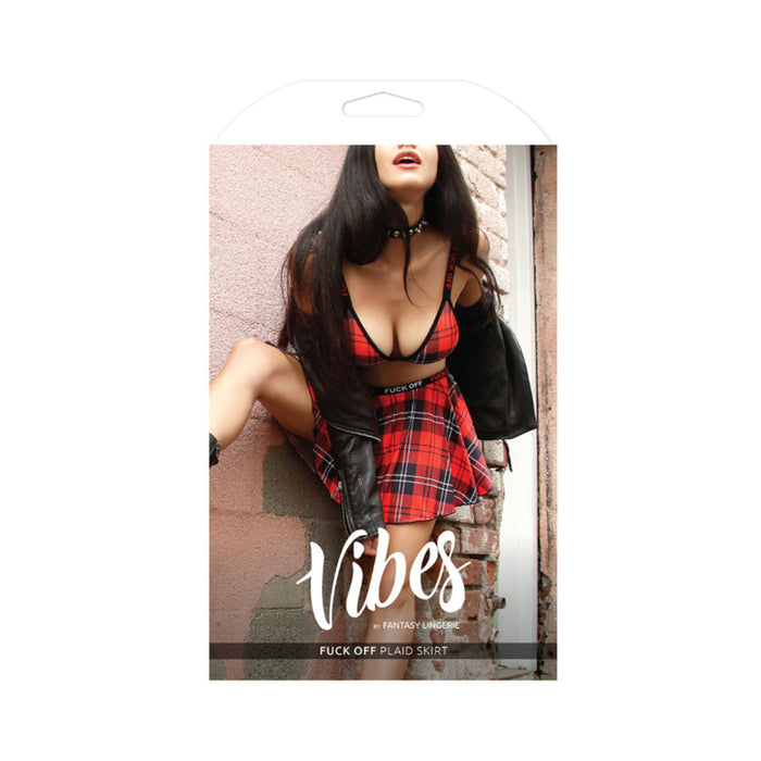 Vibes Fuck Off Plaid Skirt LXL