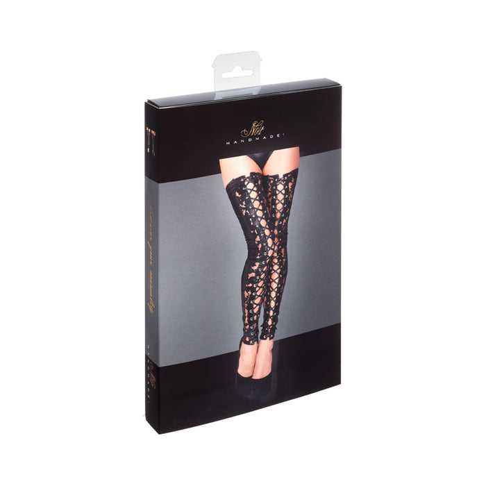 Noir Handmade Lace And Powerwetlook Stockings Xl