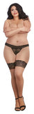 Cuban Heel Lace Top Thigh High Nude/black Queen O/s