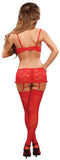 Luv Lace Bra, Garter Skirt & G-String Red S/M